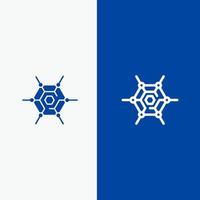 Decentralized Network Technology Line and Glyph Solid icon Blue banner Line and Glyph Solid icon Blue banner vector