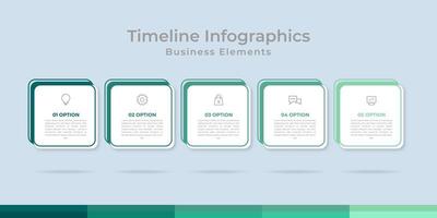 gráfico de proceso de visualización de datos comerciales. gráfico de diagrama abstracto con pasos, opciones para infografía vector