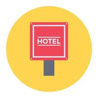 ilustración de vector de tablero de hotel en un fondo. símbolos de calidad premium. iconos vectoriales para concepto y diseño gráfico.