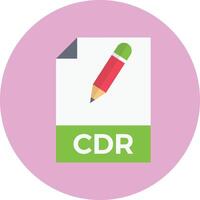 ilustración de vector de archivo cdr en un fondo. símbolos de calidad premium. iconos vectoriales para concepto y diseño gráfico.