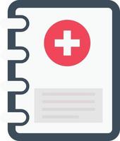 ilustración de vector de cuaderno médico sobre un fondo. símbolos de calidad premium. iconos vectoriales para concepto y diseño gráfico.
