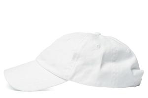 gorra de béisbol blanca sobre fondo blanco foto