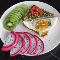 Healthy and delicious breakfast on the table photo