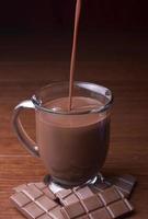 Hot Cocoa in a glass mug photo