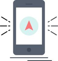 navigation app camping gps location Flat Color Icon Vector