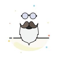 bigote hipster movember beared hombres vector de icono de color plano