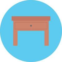 ilustración de vector de mesa de cajón en un fondo. símbolos de calidad premium. iconos vectoriales para concepto y diseño gráfico.