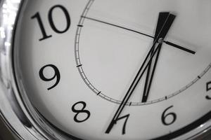 Close-up wide angle view of the clock photo