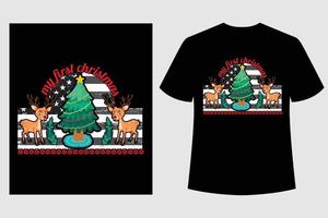 diseño de camiseta de día de navidad o día de navidad vector