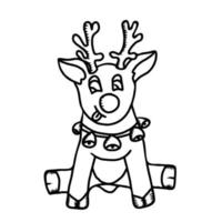 Vector hand drawn baby reindeer.