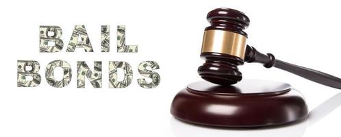 Judge gavel and Bail Bonds services concept photo