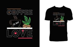 diseño de camiseta con letras de café vector