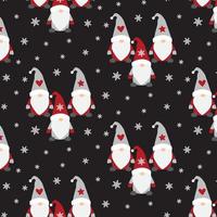 Christmas seamless pattern with scandinavian gnome and snowflakes. Can be used for fabric, wrapping paper, scrapbooking, textile, poster, banner and other christmas design. Flat style. vector