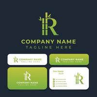 letter R bamboo logo, suitable for any business related to bamboo with R initials. vector