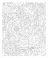 Flower Doodle coloring page vector