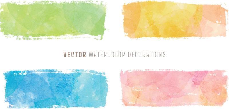 vector watercolor decorations. background for title and logo