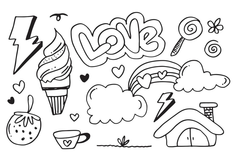 Aesthetic Doodle Vector Art, Icons, and Graphics for Free Download