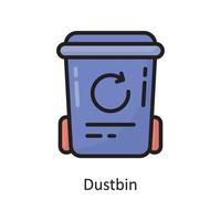 Dustbin  Vector Filled Outline Icon Design illustration. Housekeeping Symbol on White background EPS 10 File