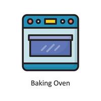 Baking Oven Vector Filled Outline Icon Design illustration. Housekeeping Symbol on White background EPS 10 File