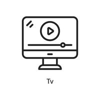 ilustración de diseño de icono de contorno de vector de tv. símbolo de limpieza en el archivo eps 10 de fondo blanco