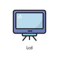 ilustración de diseño de icono de contorno lleno de vector lcd. símbolo de limpieza en el archivo eps 10 de fondo blanco