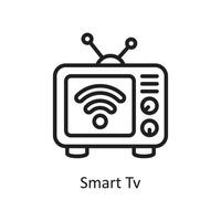 Smart Tv Vector Outline Icon Design illustration. Housekeeping Symbol on White background EPS 10 File