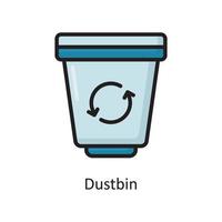 Dustbin Vector Filled Outline Icon Design illustration. Housekeeping Symbol on White background EPS 10 File