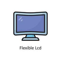 ilustración de diseño de icono de contorno lleno de vector lcd flexible. símbolo de limpieza en el archivo eps 10 de fondo blanco