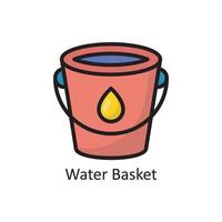 Water Basket Vector Filled Outline Icon Design illustration. Housekeeping Symbol on White background EPS 10 File
