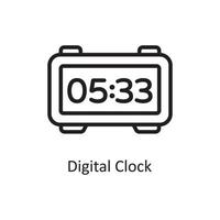 Digital Clock Vector Outline Icon Design illustration. Housekeeping Symbol on White background EPS 10 File