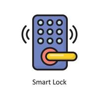 Smart Lock Vector Filled Outline Icon Design illustration. Housekeeping Symbol on White background EPS 10 File