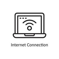 Ilustración de diseño de icono de contorno vectorial de conexión a Internet. símbolo de limpieza en el archivo eps 10 de fondo blanco vector