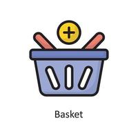 Basket  Vector Filled Outline Icon Design illustration. Housekeeping Symbol on White background EPS 10 File