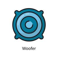 ilustración de diseño de icono de contorno lleno de vector de woofer. símbolo de limpieza en el archivo eps 10 de fondo blanco