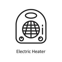 Electric Heater Vector Outline Icon Design illustration. Housekeeping Symbol on White background EPS 10 File