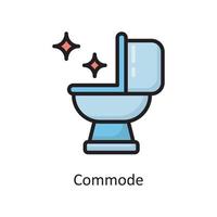 Commode  Vector Filled Outline Icon Design illustration. Housekeeping Symbol on White background EPS 10 File