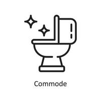 Commode  Vector Outline Icon Design illustration. Housekeeping Symbol on White background EPS 10 File