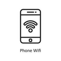 Phone Wifi Vector Outline Icon Design illustration. Housekeeping Symbol on White background EPS 10 File