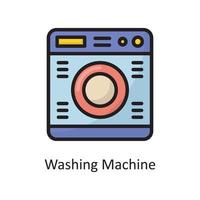 Washing Machine Vector Filled Outline Icon Design illustration. Housekeeping Symbol on White background EPS 10 File