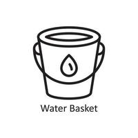 Water Basket Vector Outline Icon Design illustration. Housekeeping Symbol on White background EPS 10 File