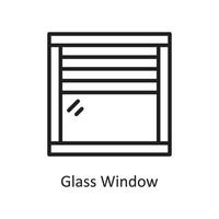 Glass Window Vector Outline Icon Design illustration. Housekeeping Symbol on White background EPS 10 File