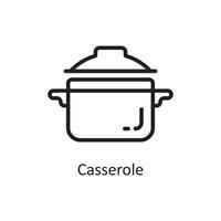 Casserole  Vector Outline Icon Design illustration. Housekeeping Symbol on White background EPS 10 File