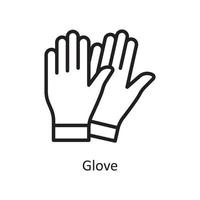 Glove  Vector Outline Icon Design illustration. Housekeeping Symbol on White background EPS 10 File