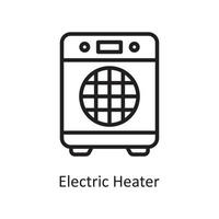 ilustración de diseño de icono de contorno de vector de calentador eléctrico. símbolo de limpieza en el archivo eps 10 de fondo blanco