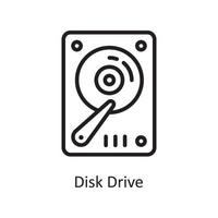 Disk Drive Vector Outline Icon Design illustration. Housekeeping Symbol on White background EPS 10 File