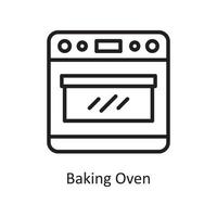 Baking Oven Vector Outline Icon Design illustration. Housekeeping Symbol on White background EPS 10 File