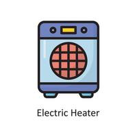 Electric Heater Vector Filled Outline Icon Design illustration. Housekeeping Symbol on White background EPS 10 File