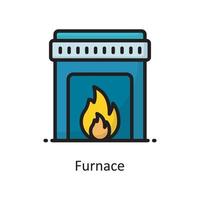 Furnace  Vector Filled Outline Icon Design illustration. Housekeeping Symbol on White background EPS 10 File