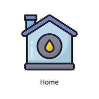 Home  Vector Filled Outline Icon Design illustration. Housekeeping Symbol on White background EPS 10 File