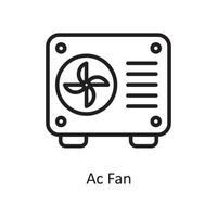 Ac Fan Vector Outline Icon Design illustration. Housekeeping Symbol on White background EPS 10 File